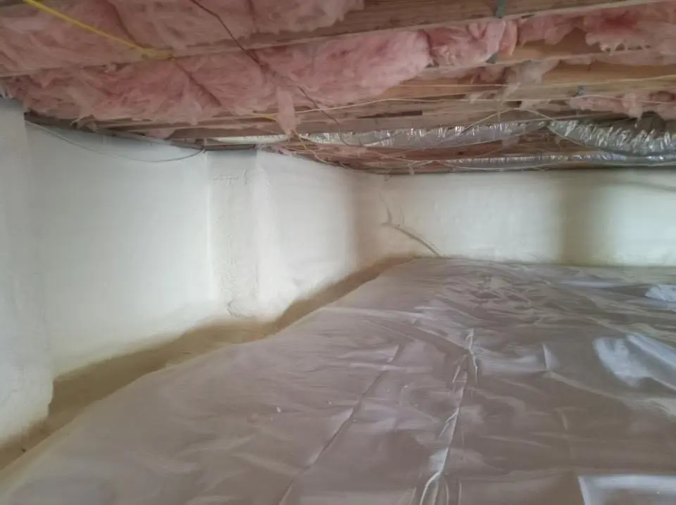 Crawl space encapsulation with closed-cell spray foam for Storm Damage Roof Repair in Middletown
